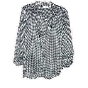 NY & Co Herringbone Long Sleeve Blouse